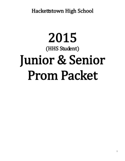 HHS Student Prom Packet - Hackettstown School District