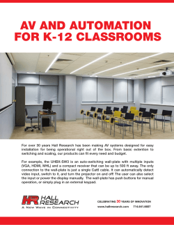 AV AND AUTOMATION FOR K-12 CLASSROOMS