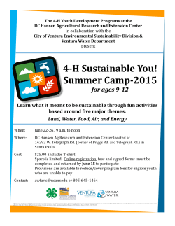 4-H Sustainable You! Summer Camp-2015