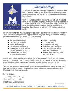 Year End Appeal - Hope Rescue Mission