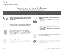 Connecting to Key Leaders handout