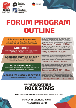 Forum Program Outline - VTC International Development Office