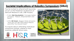 Societal Implications of Robotics Symposium (SIRoS)