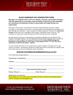 2015 Black Marriage Day Nomination Form
