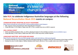 NRW events 2015 poster - Research Unit for Indigenous Language