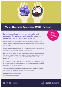 Meter Operator Agreement (MOP) Review