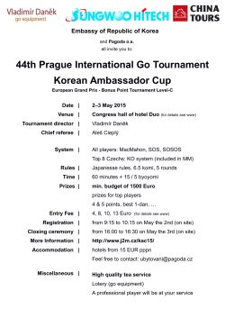 44th Prague International Go Tournament Korean Ambassador Cup