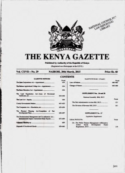 THEKENYAGAZETTE - Kenya Law Reports