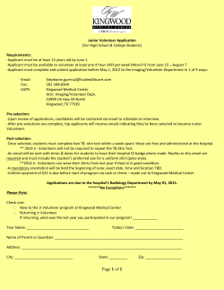 Summer 2015 Junior Program application