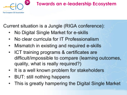 Current situation is a Jungle (RIGA conference): â¢ No Digital Single