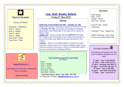 Weekly Bulletin 08.05.15 - Lime Walk Primary School
