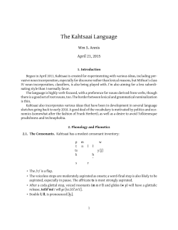 The Kahtsaai Language