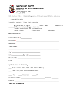 Donation Form - Little Red Hen