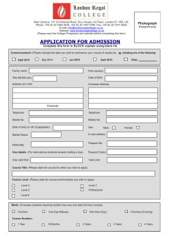 Application Form - London Regal College