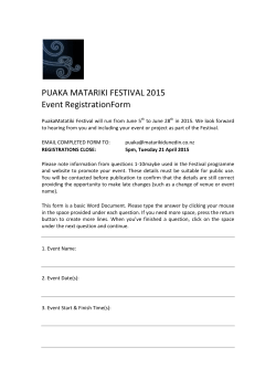 Puaka 2015 Registration Form
