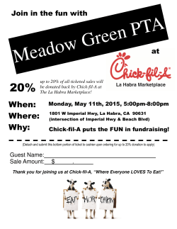 Chic-fil-A Dine Out - Meadow Green PTA`s