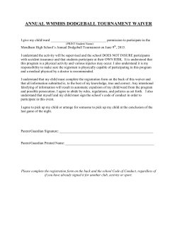 Individual Medical Waiver/Student Information Form