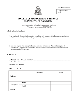 Application - Faculty of Management & Finance