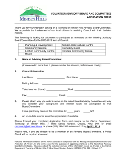 volunteer advisory board and committees application form