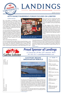 Proud Sponsor of Landings - Maine Lobstermen`s Community Alliance