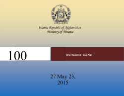 100 Days Plan - Ministry of Finance