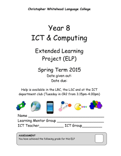 Year 8 ICT & Computing - Christopher Whitehead Language College