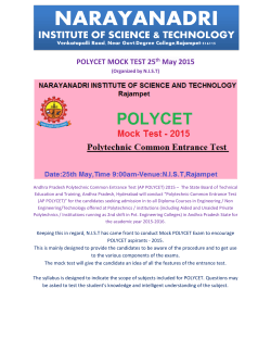 POLYCET MOCK TEST 25 th May 2015