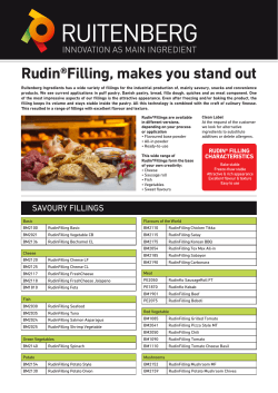 RudinÂ®Filling, makes you stand out