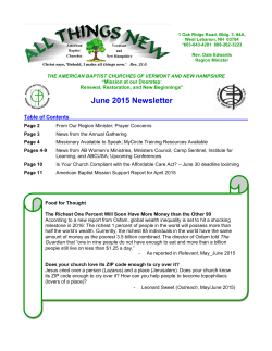 June 2015 Newsletter