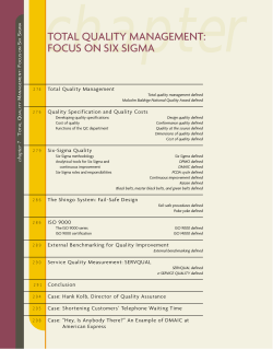 total quality management: focus on six sigma - McGraw