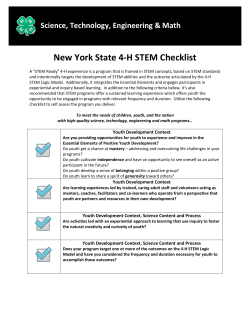 NYS 4-H STEM Checklist  - New York State 4-H