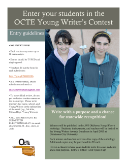 Enter your students in the OCTE Young Writer`s Contest