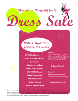 Dress Sale April 2015 - Operation Glass Slipper