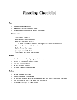 Reading Checklist - Monmouth College