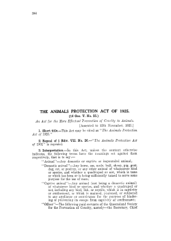 the animals protection act of 1925.