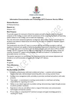 Role Profile Information Communication and Technology (ICT