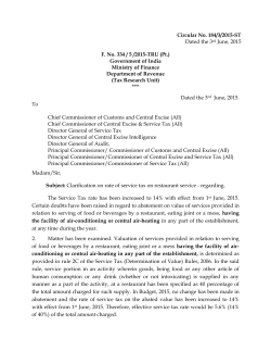 Circular No. 184/3/2015-ST Dated the 3rd June, 2015 F. No. 334 / 5