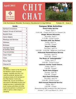 CHIT CHAT April 2015 - Peter Becker Community