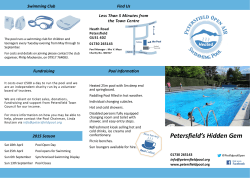 2015 Brochure front - Petersfield Open Air Pool