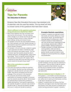 Tips for Parents - Parent Involvement Committee