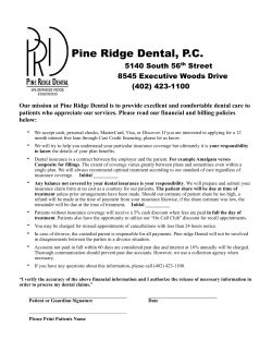 Office Policy - Pine Ridge Dental