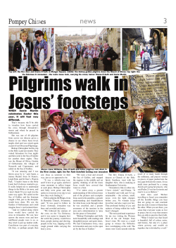 Pilgrims walk in Jesus` footsteps