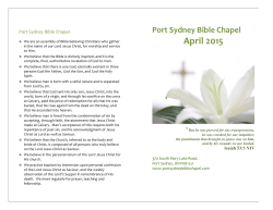 Port Sydney Bible Chapel Bulletin April 2015