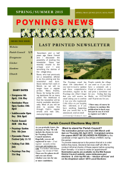 Poynings News Spring Summer 2015