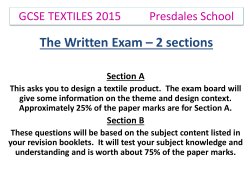 GCSE Textiles 2015: The written Exam (2 sections)