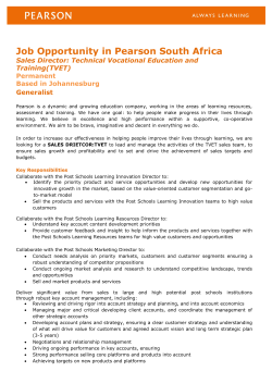 Job Opportunity in Pearson South Africa