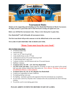 Tournament Rules - Pure Basketball