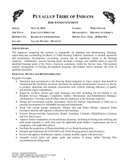 Housing Executive Director - The Puyallup Tribe of Indians