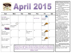 April Calendar 2015