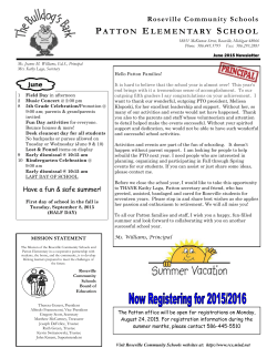Newsletter - Roseville Community Schools
